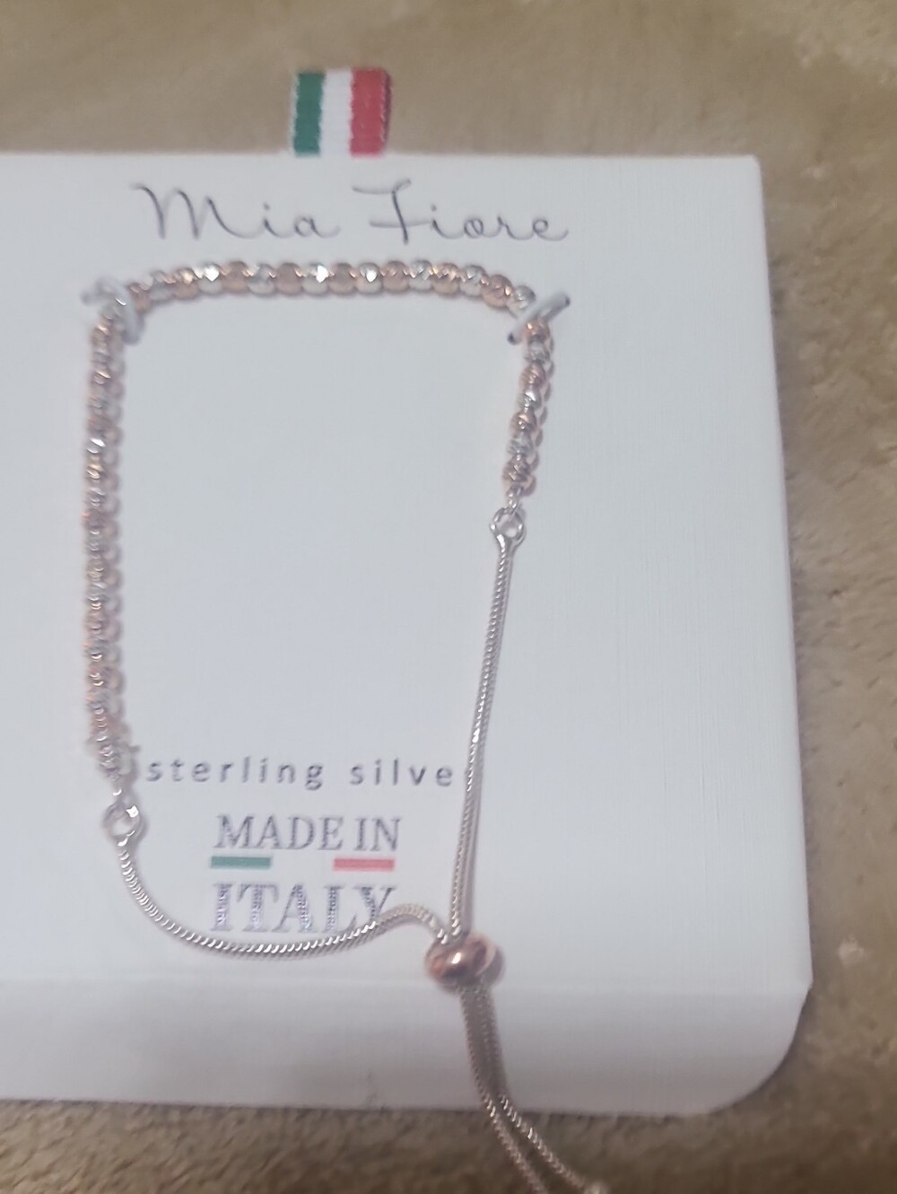 Mia Fiore Sterling Silver Bracelet with Rose Gold Accents - Pink Tone
